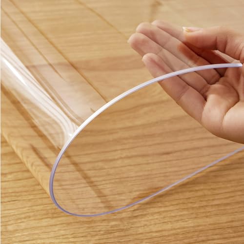 Tischdecke Transparent Tischfolie Mächtigkeit 1.0mm Folie Tischschutz Durchsichtig Wasserdicht Abwaschbar Polyvinylchloride Tischschutzmatte Wunschmaß Fettdicht Schutzfolie von DSWZLQDXB