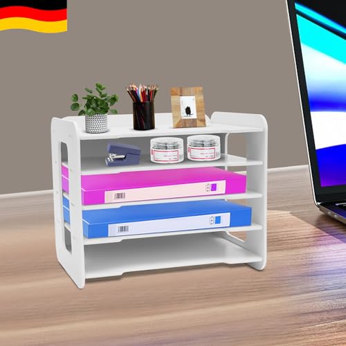 DSYOGX Briefablage 5-Ebenen Dokumentenablage Ablagefächer Büro Briefablage Organizer Schreibtisch-Organizer A4 Papierablage für Zuhause, Büro, Schule von DSYOGX