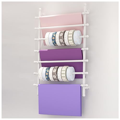 An der Wand montierter Bandpräsentationsständer, Schalhalter, multifunktionaler Geschenkpapier-Organizer, Hängeleiste, Einzelhandelsgeschäfte, Krawatten-, Schal- und Gürtelhandtuchhalter, Metallregal von DSeenLeap