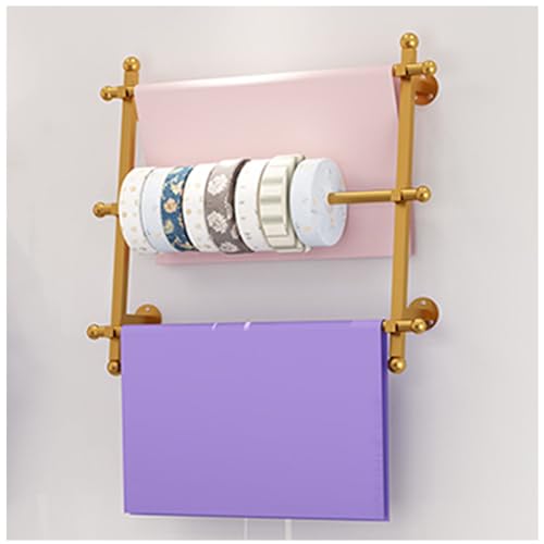 An der Wand montierter Bandpräsentationsständer, Schalhalter, multifunktionaler Geschenkpapier-Organizer, Hängeleiste, Einzelhandelsgeschäfte, Krawatten-, Schal- und Gürtelhandtuchhalter, Metallregal von DSeenLeap