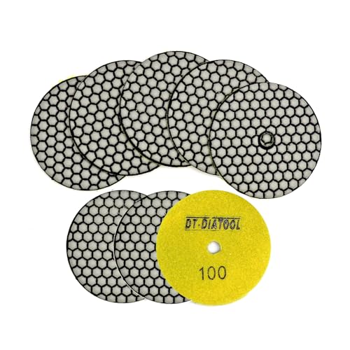 DT-DIATOOL Diamant-Polierpads, 10,2 cm, für Granit, Marmor, Quarz, Stein, Arbeitsplatte, Fliesen, 8 Stück, Körnung 100 DT-DIATOOL Diamant-Polierpads, 10,2 cm, für Granit, Marmor, Quarz, Stein, Arbeitsplatte, Fliesen, 8 Stück, Körnung 100 von DT-DIATOOL