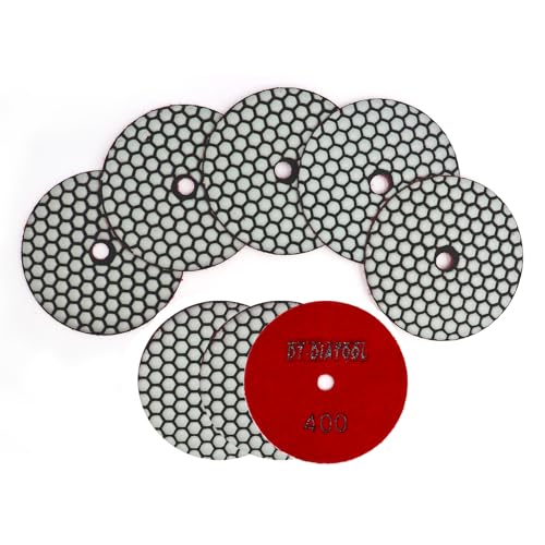 DT-DIATOOL Diamant-Polierpads, 10,2 cm, für Granit, Marmor, Quarz, Stein, Arbeitsplatte, Fliesen, 8 Stück, Körnung 400 DT-DIATOOL Diamant-Polierpads, 10,2 cm, für Granit, Marmor, Quarz, Stein, Arbeitsplatte, Fliesen, 8 Stück, Körnung 400 von DT-DIATOOL