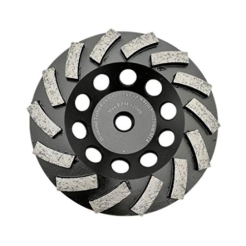 DT-DIATOOL Diamant-Schleiftopf 5" 125mm x M14 geschweißt Turbo Reihenscheibe für Beton Ziegel Hartstein Granit Marmor von DT-DIATOOL