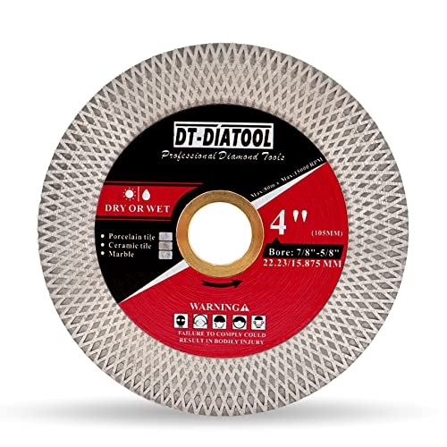 DT-DIATOOL Diamant-Trennscheibe 105mm x 22.23mm - für Porzellan, Fliesen, Keramik, Marmor Diamantscheibe 105mm für Schleifer von DT-DIATOOL