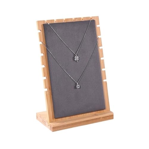 DTACBNEUZ Schmuck-Hänge-Organizer Holz Abnehmbare Halskette Display Rack Anhänger Organizer Schmuck Display Board Schmuck Hängen Rack Display Stand Stände Schmuck-Display-Halter(Grigio) von DTACBNEUZ