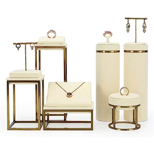 DTACBNEUZ Schmuck-Hänge-Organizer Samt-Kombi-Schmuck-Display-Sets for Frauen und Mädchen – Halskette, Ohrringe, Anhänger und Ring-Displayständer for 6er-Set Schmuck-Display-Halter von DTACBNEUZ