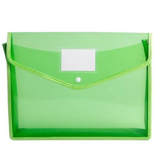 Ordner PVC-Tasche mit großer Kapazität, wasserdichte Dokumententasche, A4-Aktenordner, Datei-Organizer, Umschlagordner, Schule, Bürobedarf, Organisatoren für die tägliche Ablage und Organisation(Green von DTACBNEUZ