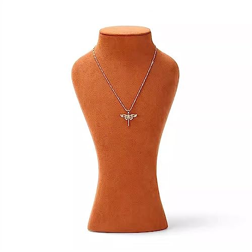 Schmuck-Hänge-Organizer Orange Halskette Anhänger Kette Schmuck Büste Display Halter Ständer Mannequin Büste Home Organisation Schmuck Organizer for Mädchen Frauen Schmuck-Display-Halter(Groß) von DTACBNEUZ