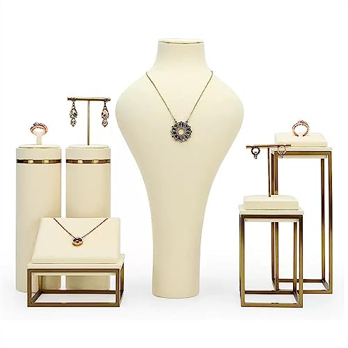 Schmuck-Hänge-Organizer Schaufensterpuppe Büste Schmuck Halskette Ohrring Ring Display Ständer Samt Schmuckständer Anhänger Kette Display Halter/Halskette Büste 6er Set Schmuck-Display-Halter von DTACBNEUZ