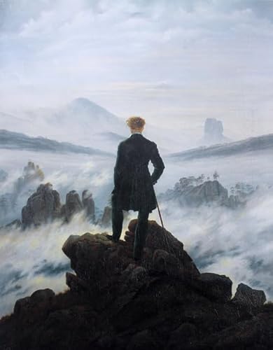 DTAUPREB Caspar David Friedrich Der Wanderer über dem Nebelmeer DIY Malen nach Zahlen Kits Ölgemälde Kunst Geschenk von DTAUPREB