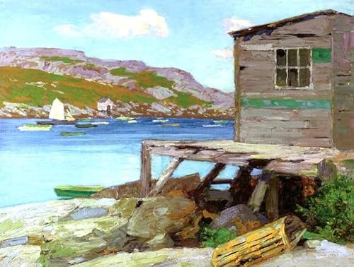 DTAUPREB DIY Ölgemälde Set für Anfänger Landschaft Edward Potthast Malen nach Zahlen mit Pinseln und Acrylpigment auf Leinwand von DTAUPREB