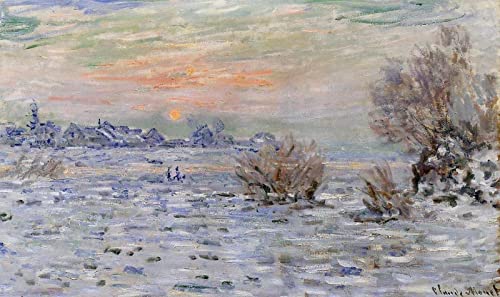 Malen Sie nach Zahlen für Erwachsene Claude Monet Winter auf der Seine DIY Ölgemälde Leinwand Wanddekoration,mit Pinseln Acryl Pigment Zeichnung Paintwork von DTAUPREB