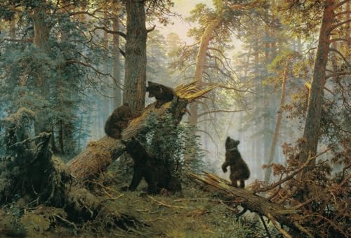 DTAUPREB Malen-nach-Zahlen-Set Ivan Shishkin „Morgen in einem Kiefernwald“ DIY-Ölgemälde-Set Malen nach Zahlen Zeichnen auf Leinwand von DTAUPREB