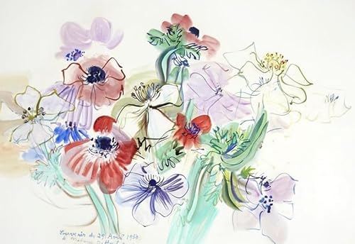 Malen nach Zahlen Set für Anfänger Anemonen Ölgemälde auf Leinwand zum Selbermachen mit Pinseln Acrylpigment von DTAUPREB