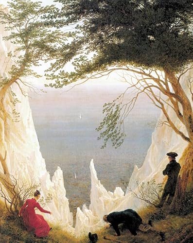 DTAUPREB Malen-nach-Zahlen-Set für Anfänger Kreidefelsen auf Rügen Caspar David Friedrich DIY-Ölgemälde digitales Malen-nach-Zahlen-Set auf Leinwand von DTAUPREB