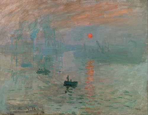 DTAUPREB Malen-nach-Zahlen-Sets für Anfänger Impression Sunrise Claude Monet Ölgemälde zum Selbermachen digitales Malen-nach-Zahlen-Set auf Leinwand von DTAUPREB