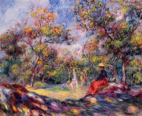 DTAUPREB Malen nach Zahlen für Erwachsene DIY Ölgemälde-Kits Frau in einer Landschaft Pierre Auguste Renoir Malen nach Zahlen Zeichnen auf Leinwand Gemalte Kunst Wohnkultur Geschenke von DTAUPREB