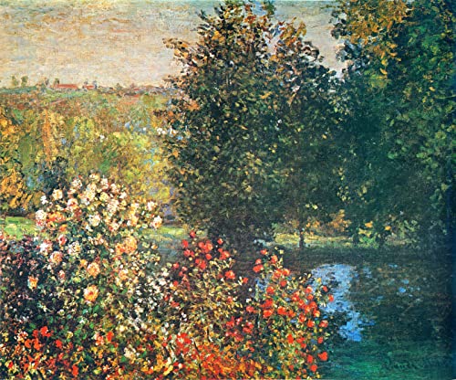 DTAUPREB Malen Sie nach Zahlen für Erwachsene Claude Monet Rosen im Garten DIY Ölgemälde Leinwand Wanddekoration,mit Pinseln Acryl Pigment Zeichnung Paintwork von DTAUPREB