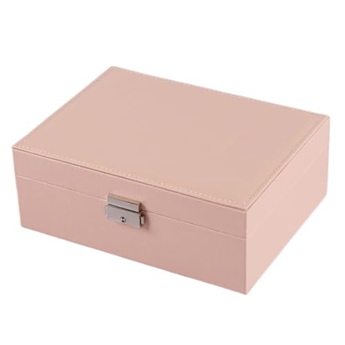 Aufbewahrungsbox Aufbewahrungsbox For Schmuck, Mit Schloss, Doppelschichtig, Schmuckschatulle For Ringe, Ohrringe, Halsketten, Armbänder, Schmuckschatulle Aus Holz Display-Aufbewahrungsbox(Pink) von DTQBYOY