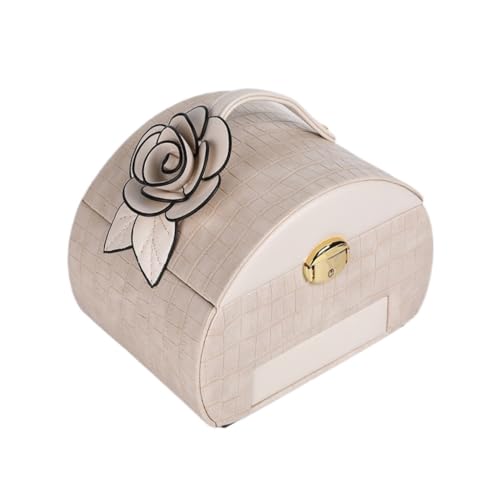 Aufbewahrungsbox Mehrschichtige Schmuck-Aufbewahrungsbox Mit Großem Fassungsvermögen Und Schlossschnalle, Staubdichte Schmuckschatulle, Schmuck-Aufbewahrungsbox Display-Aufbewahrungsbox(White) von DTQBYOY