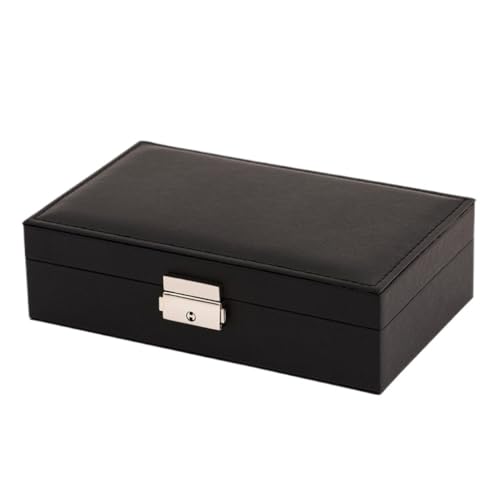 Aufbewahrungsbox Schmuck-Aufbewahrungsbox, Tragbare Schmuckschatulle, Schmuck-Aufbewahrungsbox, Multifunktionale Aufbewahrungsbox For Ohrringe, Ringe Und Halsketten Display-Aufbewahrungsbox(Black) von DTQBYOY