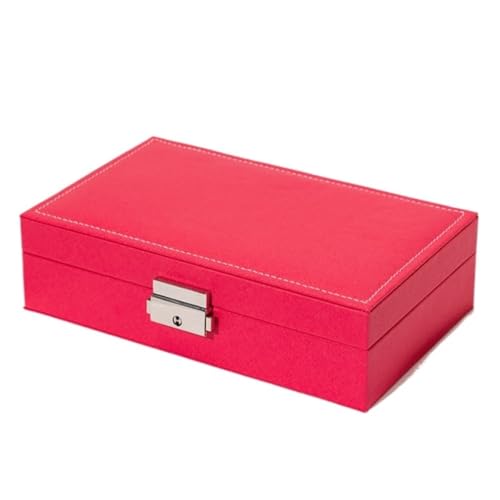 Aufbewahrungsbox Schmuck-Aufbewahrungsbox, Tragbare Schmuckschatulle, Schmuck-Aufbewahrungsbox, Multifunktionale Aufbewahrungsbox For Ohrringe, Ringe Und Halsketten Display-Aufbewahrungsbox(Red) von DTQBYOY