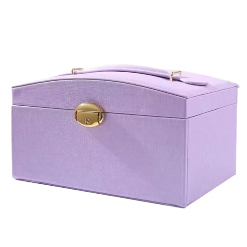 Aufbewahrungsbox Schmuckschatulle, Aufbewahrungsbox, Mehrschichtige Schmuckschatulle Im Europäischen Stil, Schmuck-Displaybox For Ohrringe, Halsketten Und Ringe Display-Aufbewahrungsbox(Purple) von DTQBYOY