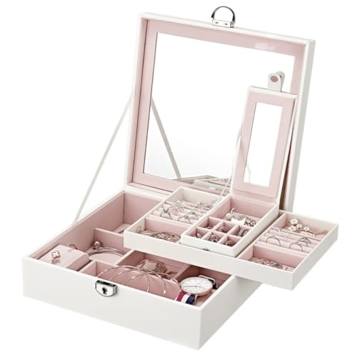 Aufbewahrungsbox Schmuckschatulle Im Europäischen Stil Mit Schloss, Aufbewahrungsbox For Schmuck, Schmuck-Sammelbox, Aufbewahrungsbox For Uhren, Halsketten Und Armbänder Display-Aufbewahrungsbox(White von DTQBYOY