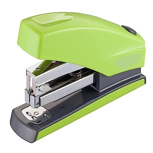 Bürohefter Hefter, tragbarer Schreibtisch-Hefter, Metall, kleiner, müheloser Hefter, for Zuhause, Schule, Desktop-Hefter, Bürobedarf, tragbar Briefpapierserie(Green) von DTQBYOY