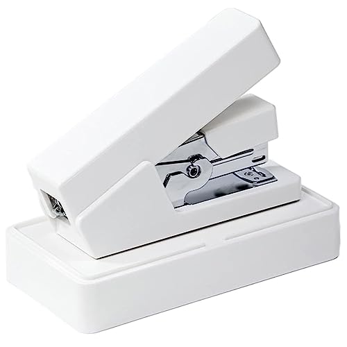 Bürohefter Kommerzielle Desktop-Schreibtischhefter mit Heftern, tragbarer Hefter for Büro, Klassenzimmer, Desktop-Hefter, tragbar Briefpapierserie(White) von DTQBYOY