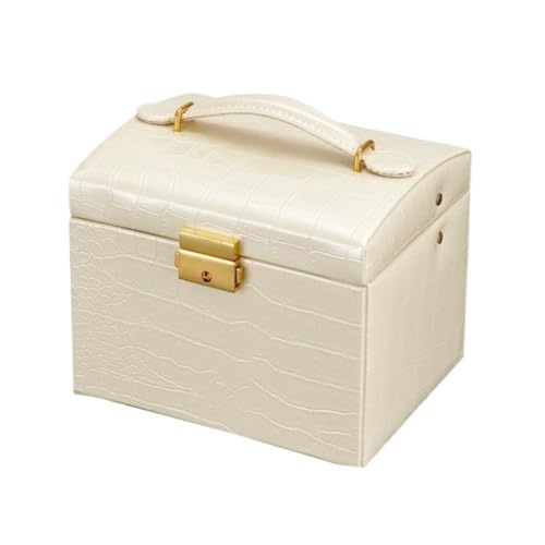 DTQBYOY Aufbewahrungsbox Dreischichtige Schmuck-Aufbewahrungsbox, Schublade, Große Schmuckschatulle, Multifunktionale Schmuck-Aufbewahrungsbox Display-Aufbewahrungsbox(White) von DTQBYOY