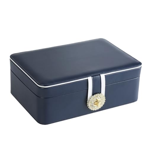 DTQBYOY Aufbewahrungsbox Einfache Leichte Luxus-Schmuckaufbewahrung, Ohrring-Schmuckschatulle, Ohrring-Ring-Halsketten-Schmuckschatulle, Schmuck-Aufbewahrungsbox Display-Aufbewahrungsbox(Blue) von DTQBYOY