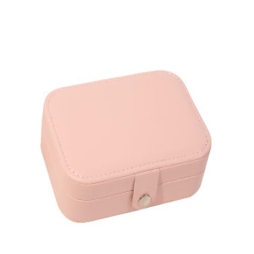 DTQBYOY Aufbewahrungsbox Einfache tragbare Leder-Schmuckschatulle, rosa, doppelschichtig, for Ohrringe, Ohrringe, Ring, Schmuckschatulle, Aufbewahrungsbox Display-Aufbewahrungsbox von DTQBYOY