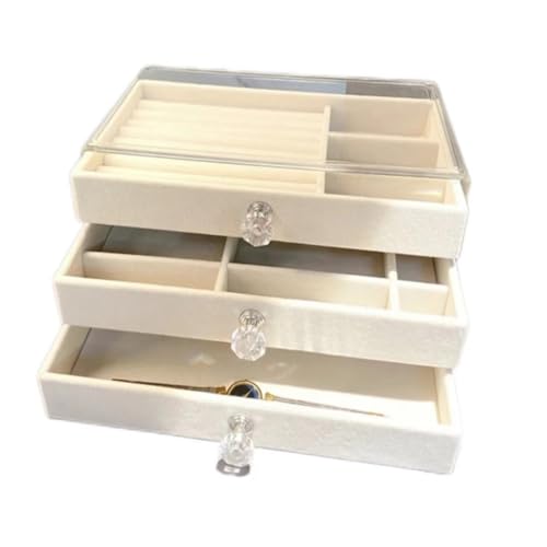 DTQBYOY Aufbewahrungsbox Samt-Schmuck-Aufbewahrungsbox, Ohrringe-Aufbewahrungsbox, Schmuck, staubdicht, Schubladen-Schmuckschatulle, Kommode, Aufbewahrungsbox Display-Aufbewahrungsbox von DTQBYOY