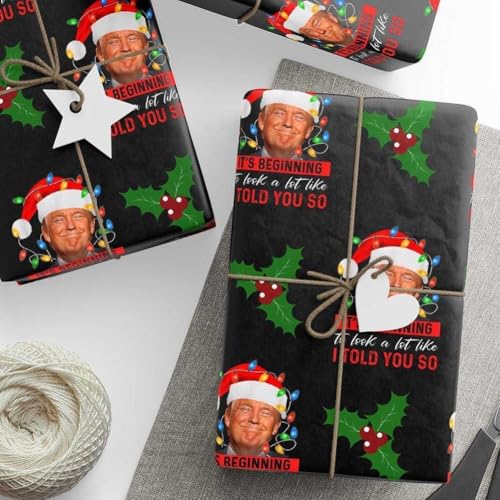 DTREELS 1 x Weihnachts-Geschenkpapier-Bogen für Frohe Weihnachten, Bastelpapier, Geschenke, Dekoration, Box, Urlaubspapier von DTREELS