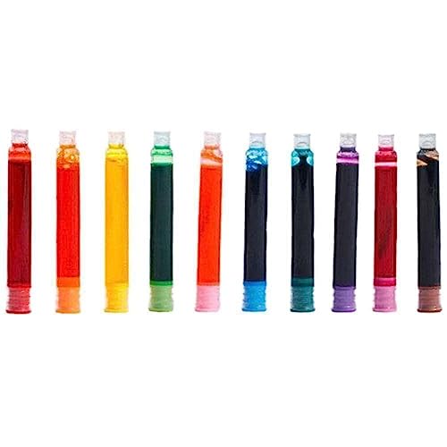 Tintenpatronen-Set für 3,4-mm-Füllfederhalter, Einweg-Tintenbedarf, Büro-Nachfüllpackungen, farbige Tinte, Schreibschule, 10 Farben von DTREELS