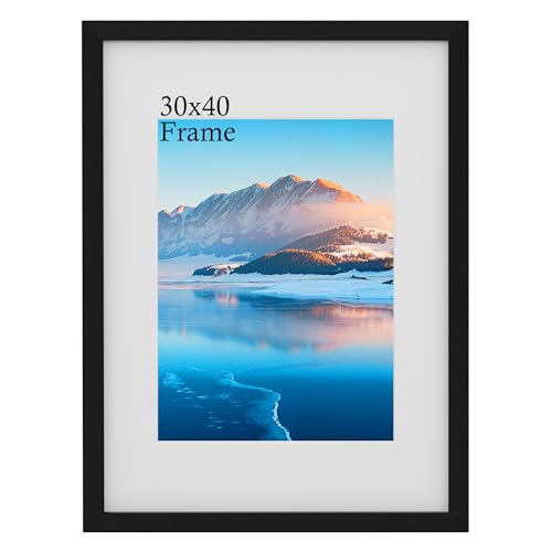 DTXDTech 30 x 40 cm Rahmen Schwarz Holz, 12 x16 Zoll Bilderrahmen, 30x40 cm Fotorahmen, Wandmontierter 30x40 cm Posterrahmen, Fotorahmen für A4 Druck, Schlafzimmer und Wohnzimmer Dekoration von DTXDTech