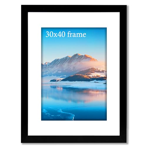 DTXDTech 40x60 Bilderrahmen, 40x60cm Schwarz Holz DIN 40x60 Bilderrahmen, 40x60 Fotorahmen, Wandmontierter 40x60, Bilderrahmen für 40x60 Druck, Schlafzimmer und Wohnzimmer Dekoration von DTXDTech