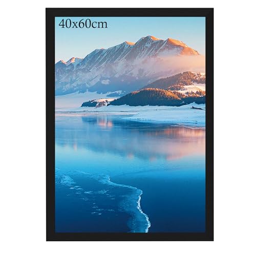 DTXDTech 40x60 Bilderrahmen, 40x60cm Schwarz Holz DIN 40x60 Bilderrahmen, 40x60 Fotorahmen, Wandmontierter 40x60, Bilderrahmen für 40x60 Druck, Schlafzimmer und Wohnzimmer Dekoration von DTXDTech