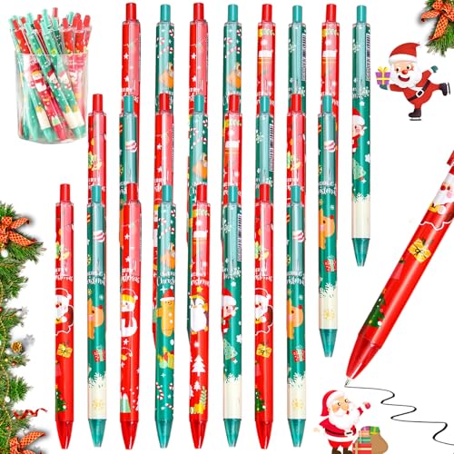 DTXYBC Kugelschreiber weihnachten, 24 Stück Weihnachtsstifte, 0.5mm Druck-Weihnachtskugelschreiber, Weihnachtskugelschreiber, Perfekt als Weihnachtsgeschenke für Studenten, Kinder und Kollegen von DTXYBC