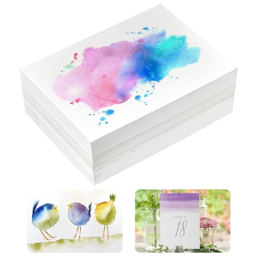 DTYGUIXE 150 Blätter Aquarellpapier Wasserfarben Papier 12.7 x 17.8CM Aquarellblock Baumwolle Wasserfarben Zeichenblock Blankopapier für Acrylmalerei, Tuschemalerei, Bleistiftmalerei, Skizzieren von DTYGUIXE