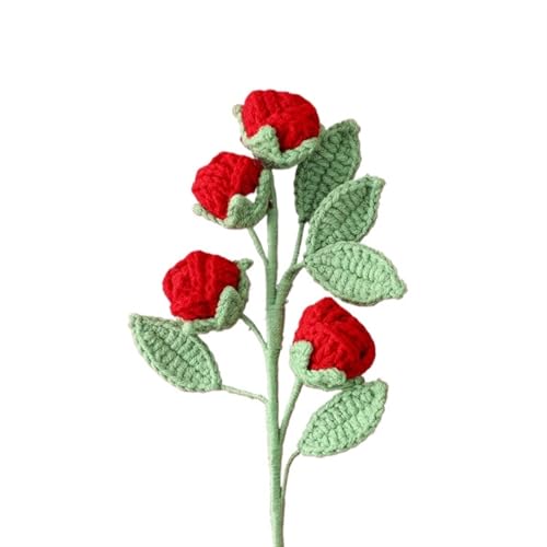 DUANGYMM Häkelblume, Gestrickte Blumen, Gehäkelte Rose, künstlicher Blumenstrauß, for Vasen, Heimdekoration, Tischdekoration, Blumenarrangement von DUANGYMM