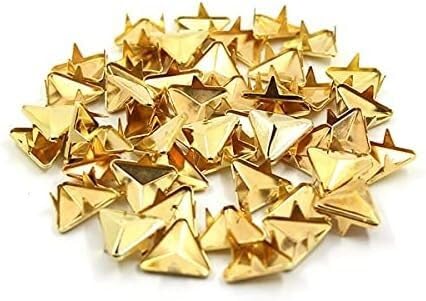 DUANGYMM Ledernieten, 100 stücke 12/16MM DREI Klaue Metall Nieten Nieten for Leder Zubehör Bunte DIY Taschen Schuhe(Gold,12mm 100Pcs) von DUANGYMM