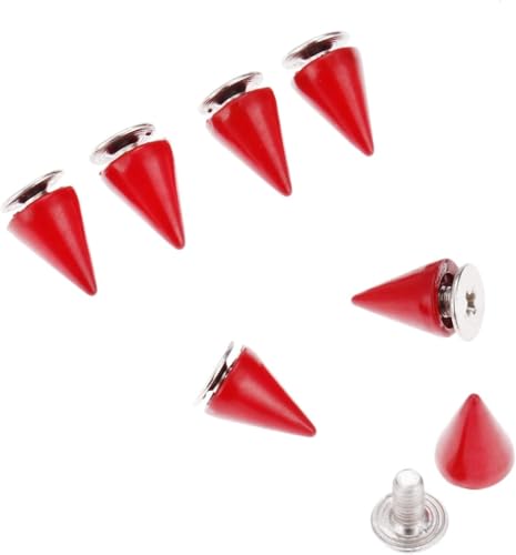 DUANGYMM Ledernieten, 20 Pcs Metall Schrauben Nieten Handtasche Gürtel Schuhe Leder Schnallen Handwerk DIY Handgemachte Nieten Stud Spikes(Red) von DUANGYMM