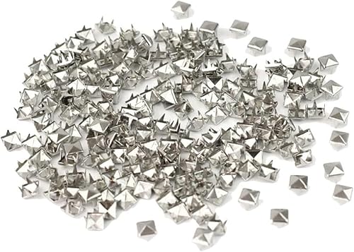 DUANGYMM Ledernieten, 200 Pcs 7mm Mode Metall Nieten Studs Silber DIY Leder Handwerk Decor von DUANGYMM