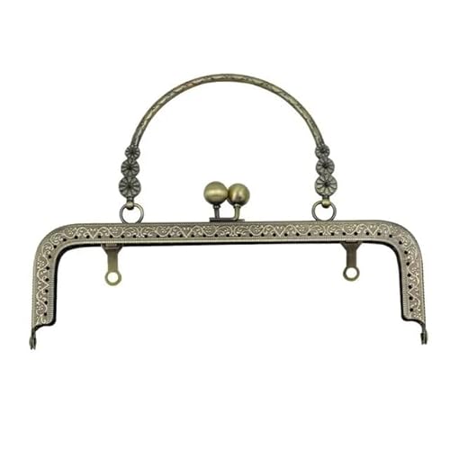 DUANSIYU Taschenrahmen Geldbörsen-Verschluss-Rahmen, Kuss-Verschluss-Schloss, Metall-Geldbörsen-Rahmen for DIY-Bastel-Geldbörsen-Taschenherstellung, 18 cm/20 cm TaschenbüGel(Bronze-20cm) von DUANSIYU