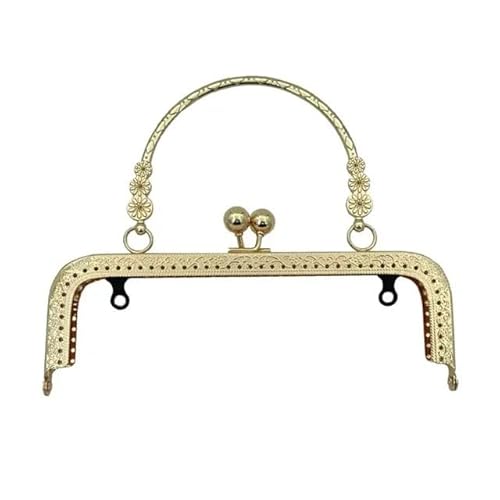 DUANSIYU Taschenrahmen Geldbörsen-Verschluss-Rahmen, Kuss-Verschluss-Schloss, Metall-Geldbörsen-Rahmen for DIY-Bastel-Geldbörsen-Taschenherstellung, 18 cm/20 cm TaschenbüGel(Gold-18cm) von DUANSIYU