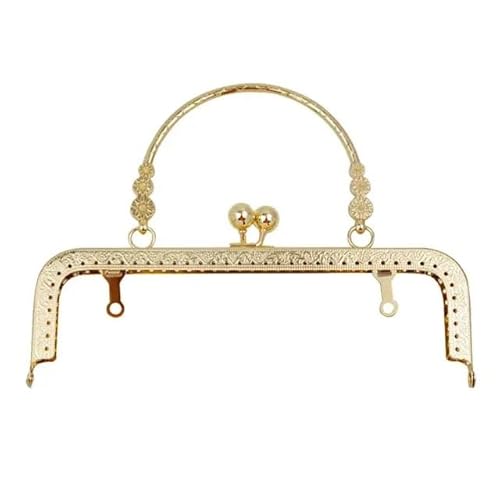 DUANSIYU Taschenrahmen Geldbörsen-Verschluss-Rahmen, Kuss-Verschluss-Schloss, Metall-Geldbörsen-Rahmen for DIY-Bastel-Geldbörsen-Taschenherstellung, 18 cm/20 cm TaschenbüGel(Gold-20cm) von DUANSIYU