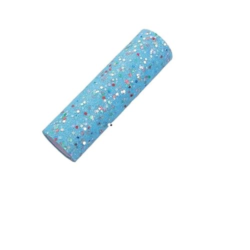 DUANSIYU TüLl Bunte Glitter Pailletten Tüll Rolle 10 Yards 15cm Hochzeit Deco DIY Handwerk Geburtstag Party Supplies TüLl Meterware(Lake Blue) von DUANSIYU