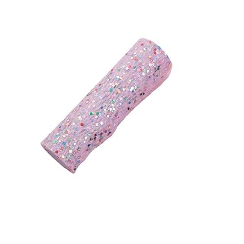 DUANSIYU TüLl Bunte Glitter Pailletten Tüll Rolle 10 Yards 15cm Hochzeit Deco DIY Handwerk Geburtstag Party Supplies TüLl Meterware(Pink) von DUANSIYU